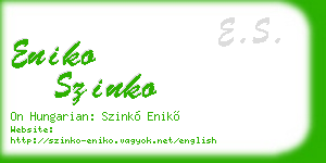 eniko szinko business card